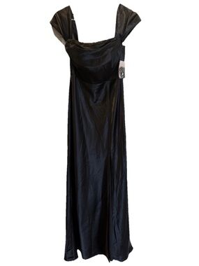 Birdy Grey Mia Dress Shiny Satin Black Size Small NWT